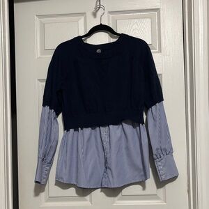 Bobeau mixed material ladies sweater size extra large